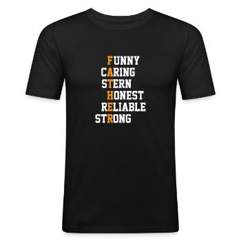 Funny Caring Stern Honest Dad Joke - Men's Slim Fit T-Shirt - black - Front - Nik (191cm)