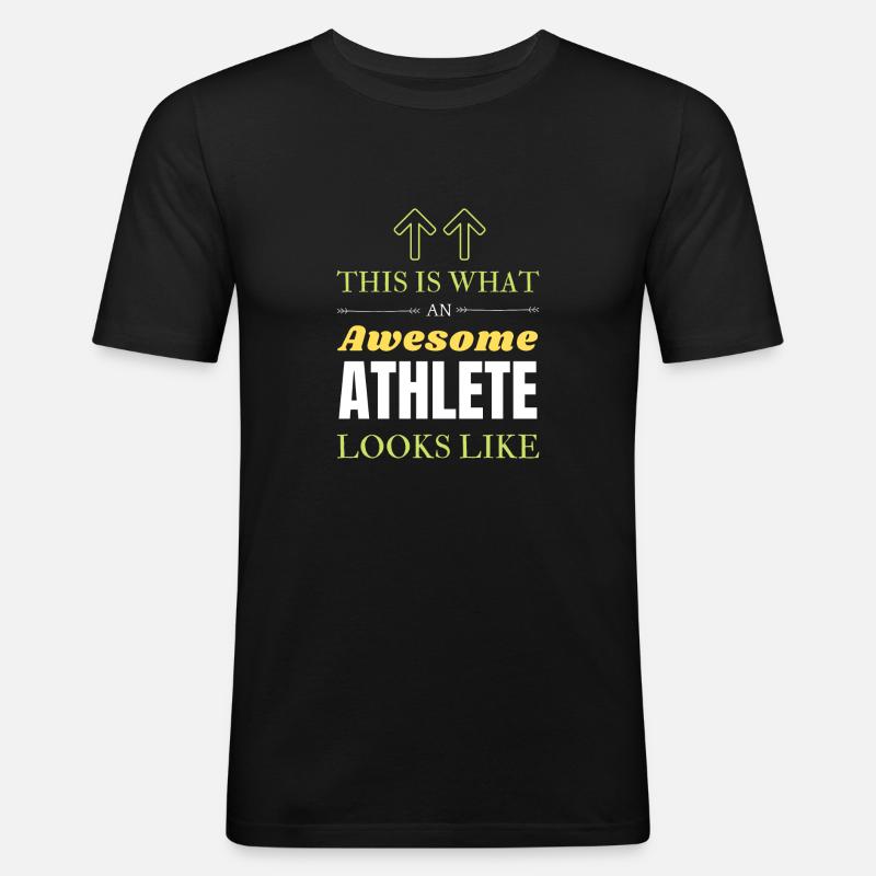 Athlet - Männer Slim Fit T-Shirt - Schwarz