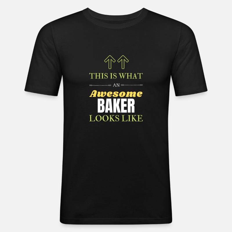 Bäcker - Männer Slim Fit T-Shirt - Schwarz