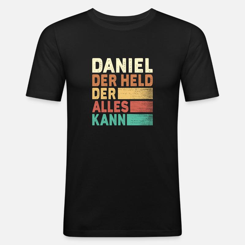 Daniel Name Geschenk - Männer Slim Fit T-Shirt - Schwarz
