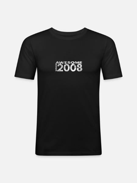 Awesome since 2008 - Men's Slim Fit T-Shirt - black