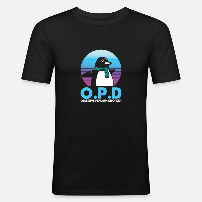 Pinguinstörung - Männer Slim Fit T-Shirt - Schwarz