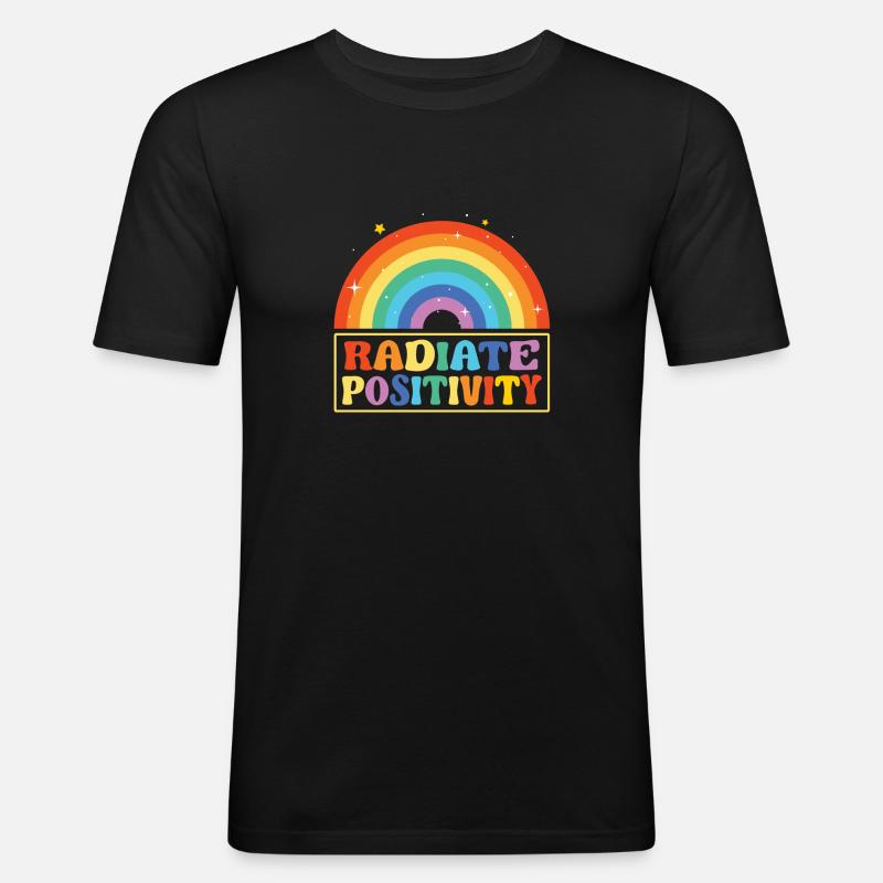 Radiate Positivity - Männer Slim Fit T-Shirt - Schwarz