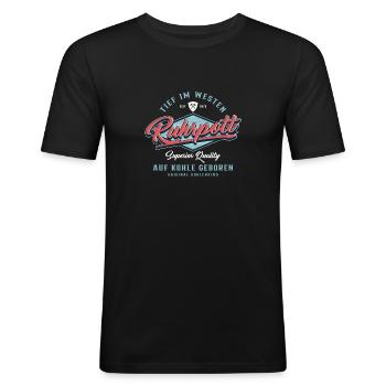 Ruhrpott Ruhrgebiet Original Kohlenkind - Männer Slim Fit T-Shirt - Schwarz - Vorne - Nik (191cm)
