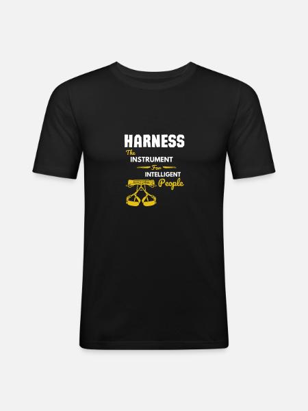 Rappelling Rock Climbing - Men's Slim Fit T-Shirt - black