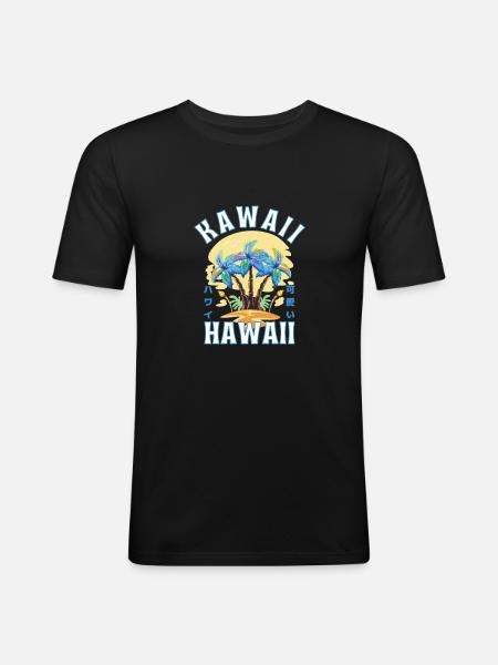 Hawaii Kawaii summer vibe - Men's Slim Fit T-Shirt - black