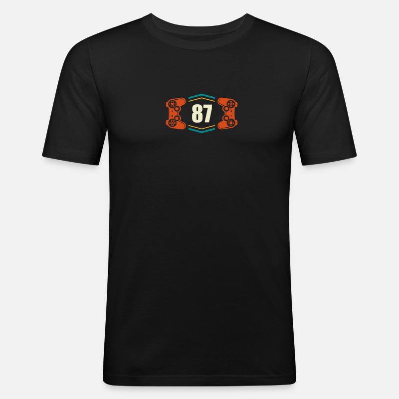 87 - Männer Slim Fit T-Shirt - Schwarz