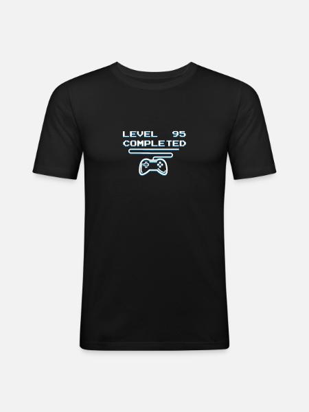 Player 95 - Männer Slim Fit T-Shirt - Schwarz