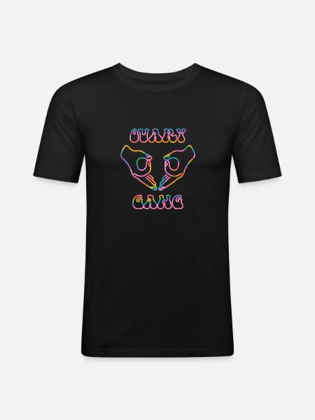 Eierstockbande - Männer Slim Fit T-Shirt - Schwarz