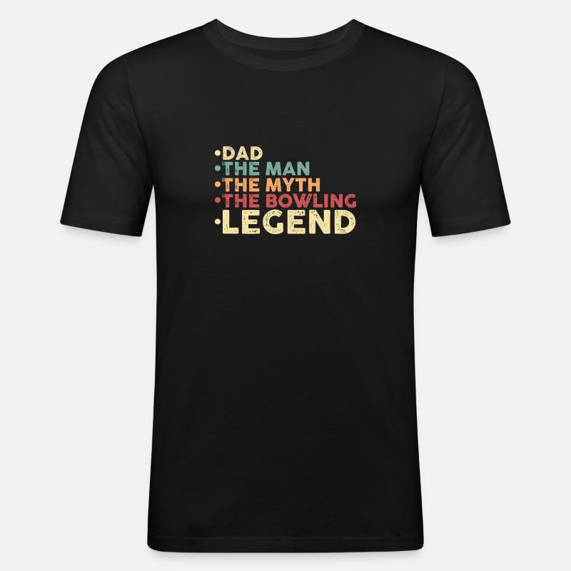 Legendäres Bowling - Männer Slim Fit T-Shirt - Schwarz