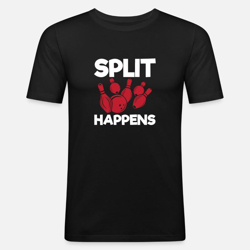 Manchmal Split - Männer Slim Fit T-Shirt - Schwarz