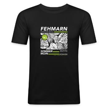 Fehmarn Ostsee - Männer Slim Fit T-Shirt - Schwarz - Vorne - Nik (191cm)