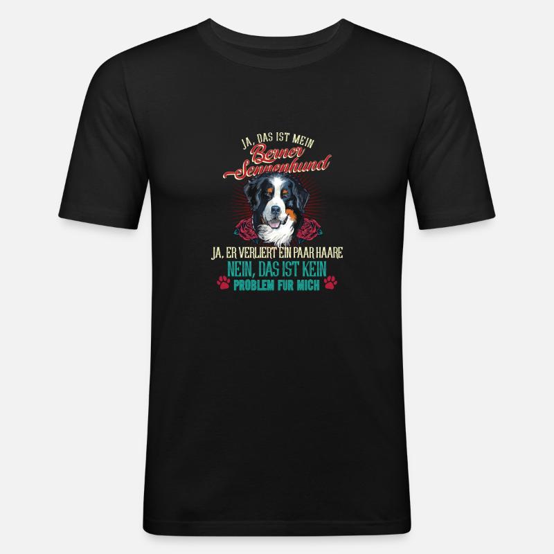 Berner Sennenhund Problem - Männer Slim Fit T-Shirt - Schwarz