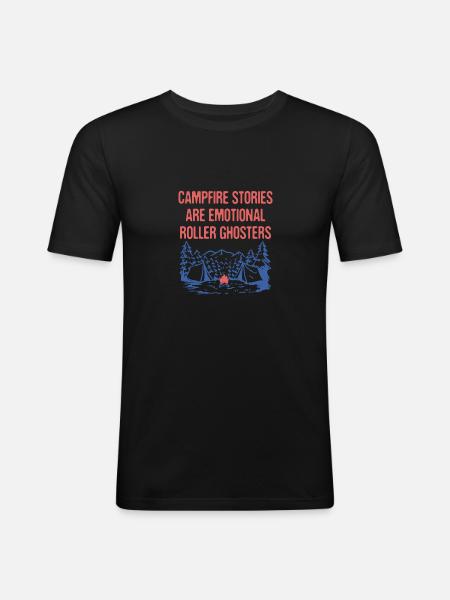 Rouleau émotionnel Ghosters Halloween Camping Effrayant - T-shirt près du corps Homme - noir