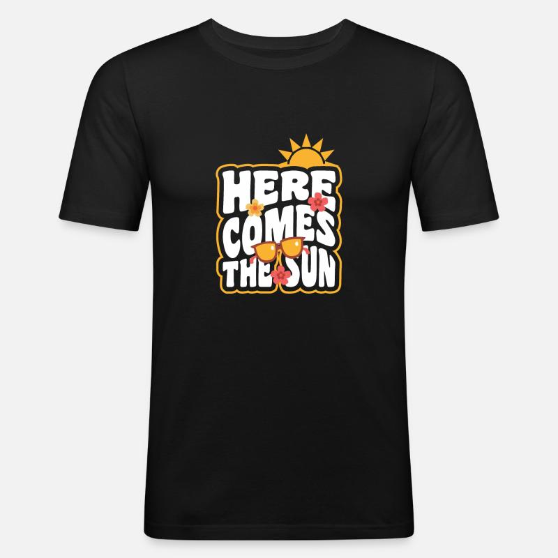 Sommer - Männer Slim Fit T-Shirt - Schwarz