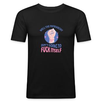 Frauen Gleichberchtigung Design und Feminist - Männer Slim Fit T-Shirt - Schwarz - Vorne - Nik (191cm)
