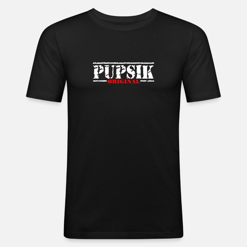 PUPSIK ORIGINAL - Männer Slim Fit T-Shirt - Schwarz