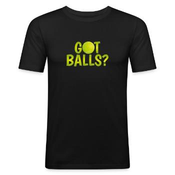 Tennis amusant - T-shirt près du corps Homme - noir - Devant - Nik (191cm)