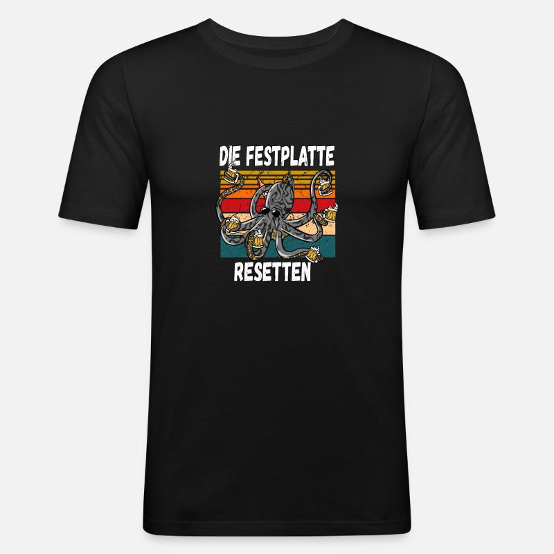 Die Festplatte Resetten witziger Trinkspruch - Männer Slim Fit T-Shirt - Schwarz