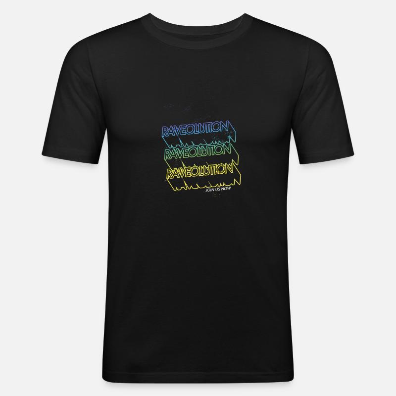 Raveolution - Männer Slim Fit T-Shirt - Schwarz