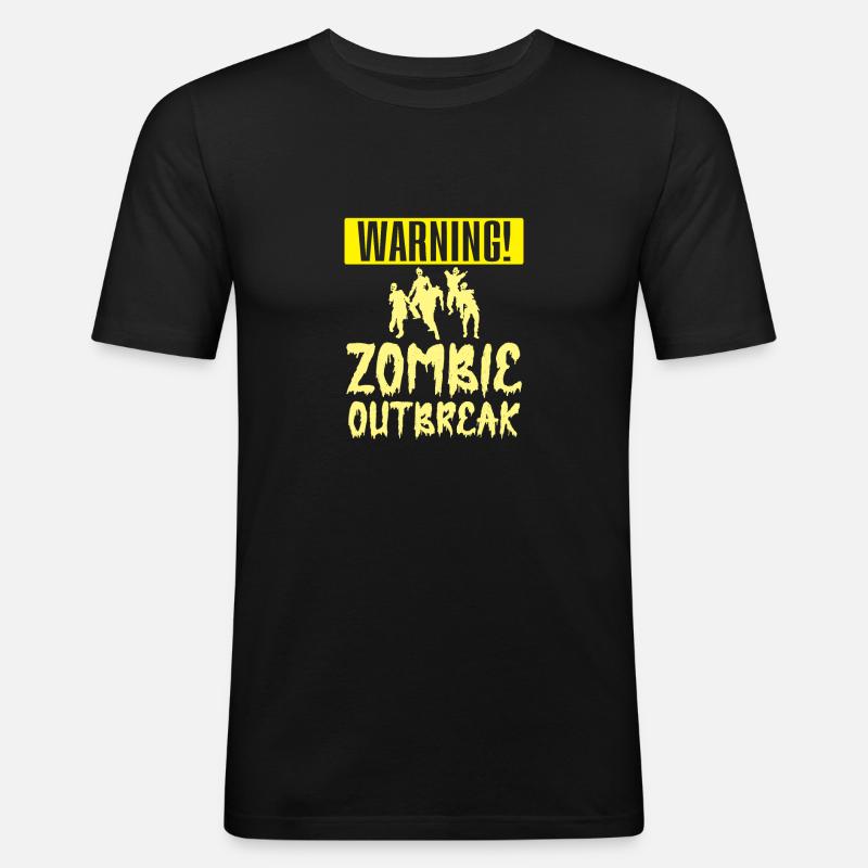 Zombie outbreak - Männer Slim Fit T-Shirt - Schwarz