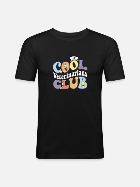 Cool Veterinarians Club Veterinary Practitioner - Men's Slim Fit T-Shirt - black