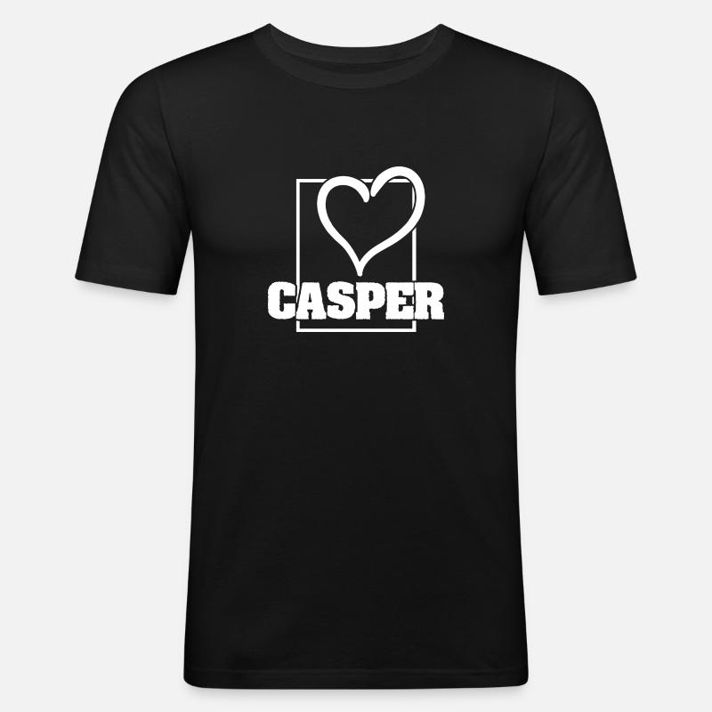 Frau Casper - Männer Slim Fit T-Shirt - Schwarz