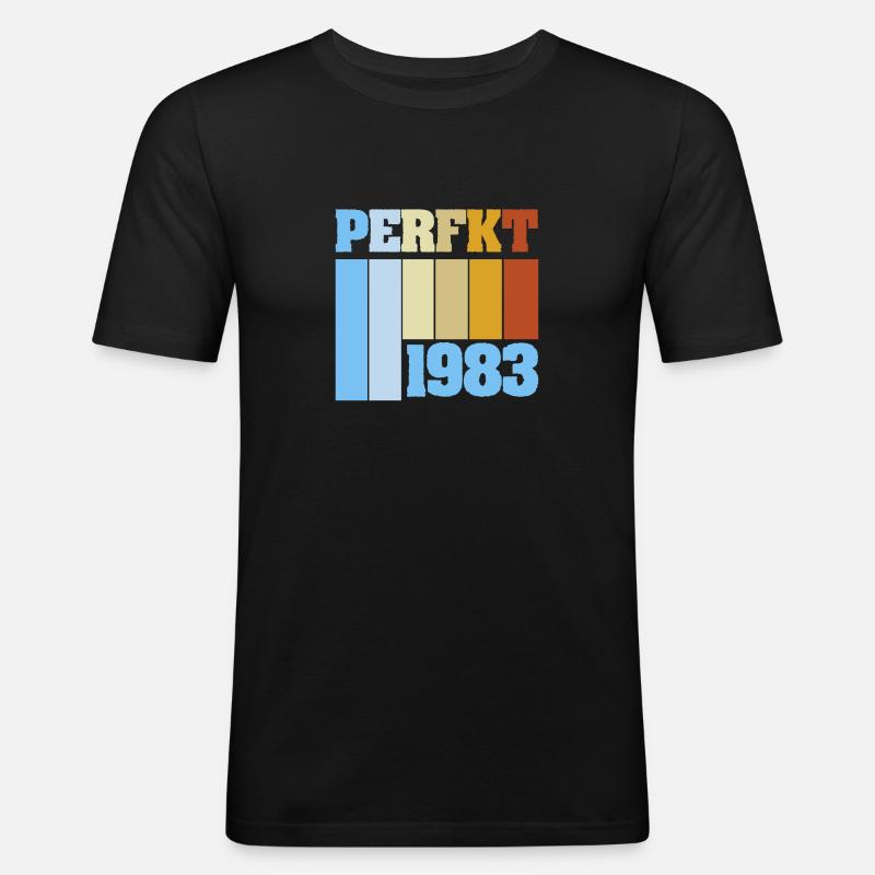Perfekt 1983 - Männer Slim Fit T-Shirt - Schwarz