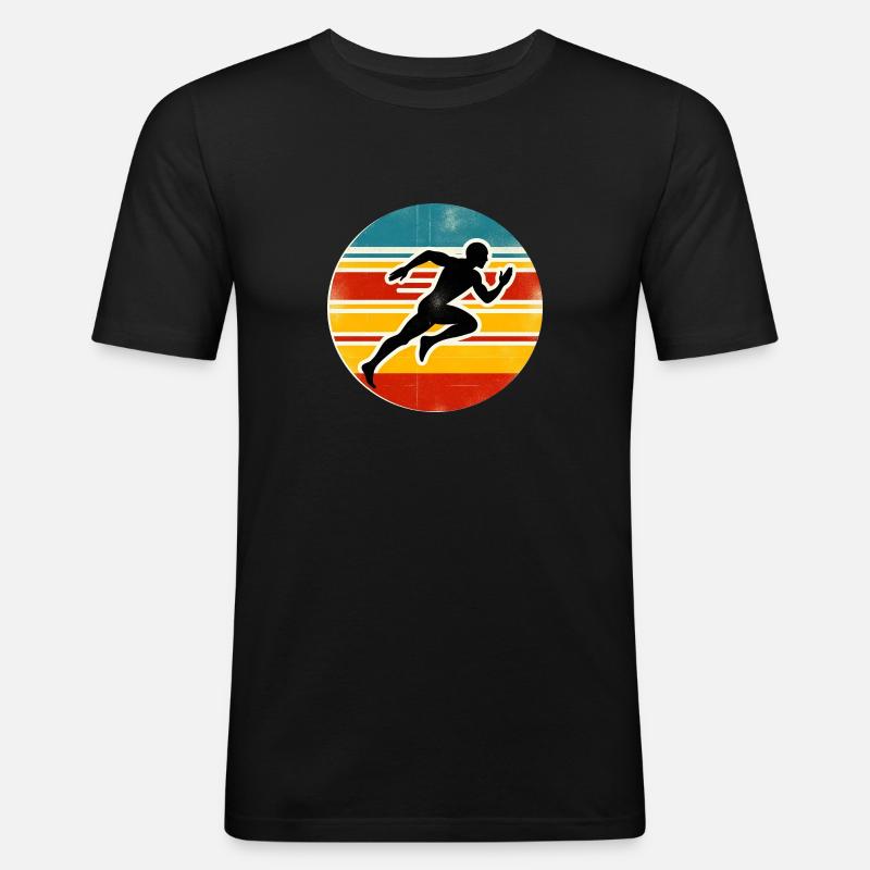 Sprinter - Track And Field - Männer Slim Fit T-Shirt - Schwarz