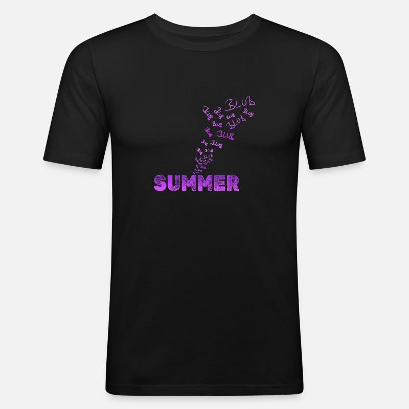 Spaßig Summer - Männer Slim Fit T-Shirt - Schwarz