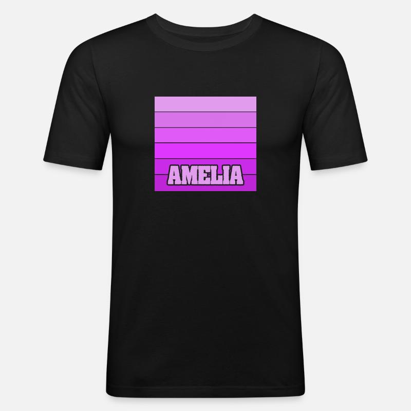 Amelia als Mädchenname - Männer Slim Fit T-Shirt - Schwarz