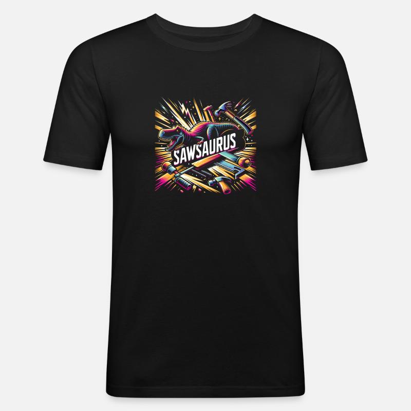 Sawsaurus 7 - Men's Slim Fit T-Shirt - black