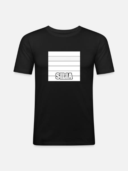 Silia - Männer Slim Fit T-Shirt - Schwarz