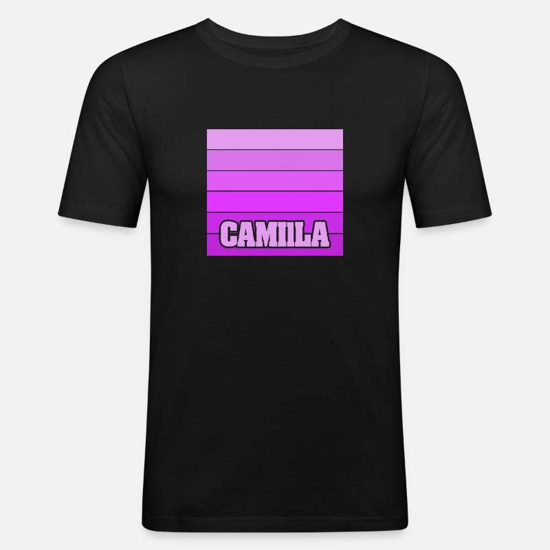 Mädchenname Camilla - Männer Slim Fit T-Shirt - Schwarz