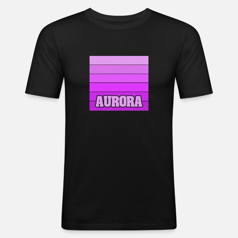 Mädchenname Aurora - Männer Slim Fit T-Shirt - Schwarz