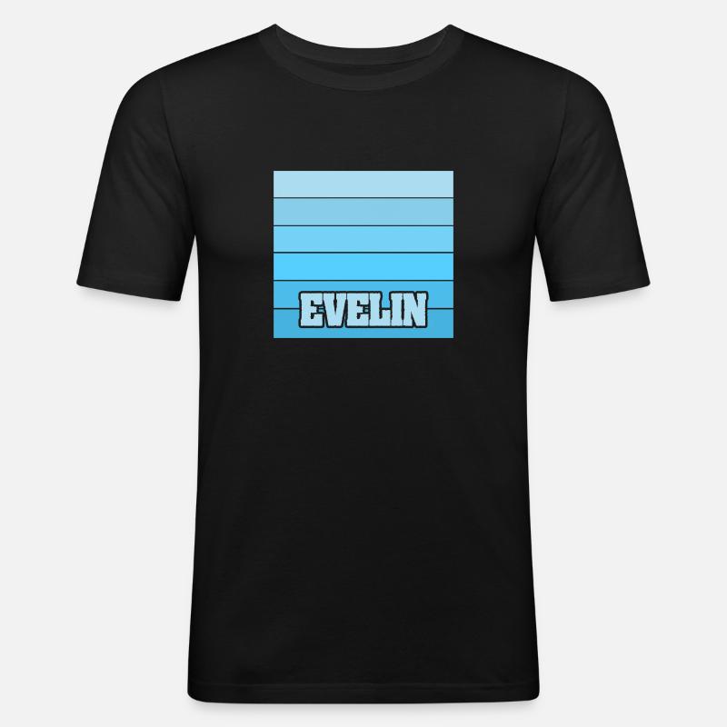 Evelin as a woman's name - Men's Slim Fit T-Shirt - black