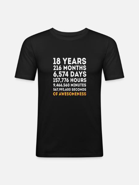 18 års fødselsdagsgave, 18 år gammel fødselsdagsbarn pige - Herre Slim Fit T-Shirt - sort