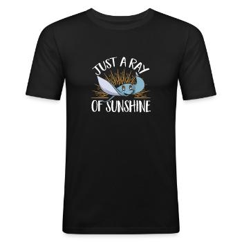 Stachelrochen Mantarochen Ozean Rochen - Männer Slim Fit T-Shirt - Schwarz - Vorne - Nik (191cm)