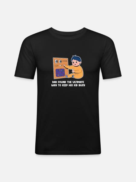 Father's Day and children's design - Men's Slim Fit T-Shirt - black