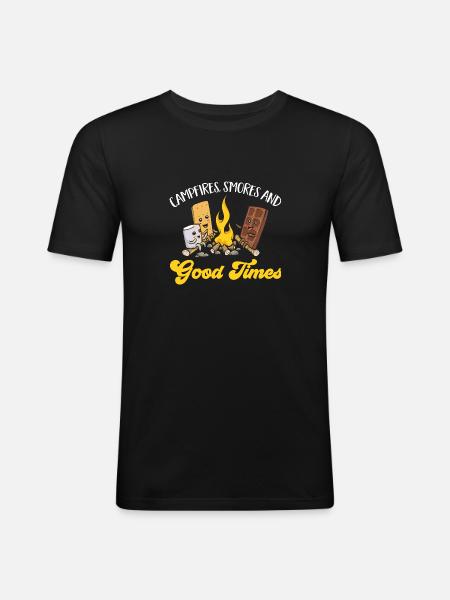 S'more Campfire Marshmallow Camping - Men's Slim Fit T-Shirt - black