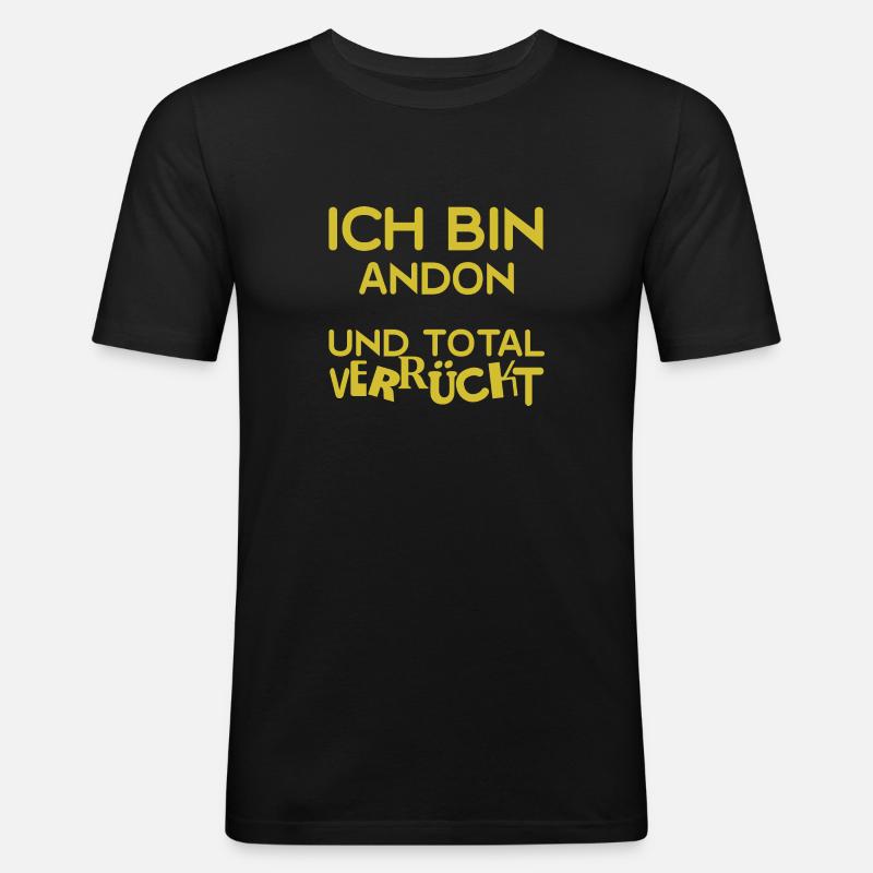 Andon - Männer Slim Fit T-Shirt - Schwarz