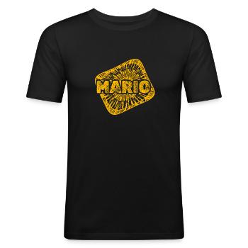Stardust Mario - Men's Slim Fit T-Shirt - black - Front - Nik (191cm)