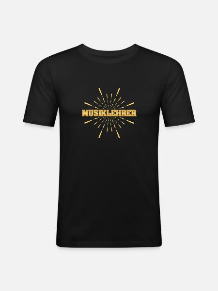 Musiklehrer - Männer Slim Fit T-Shirt - Schwarz