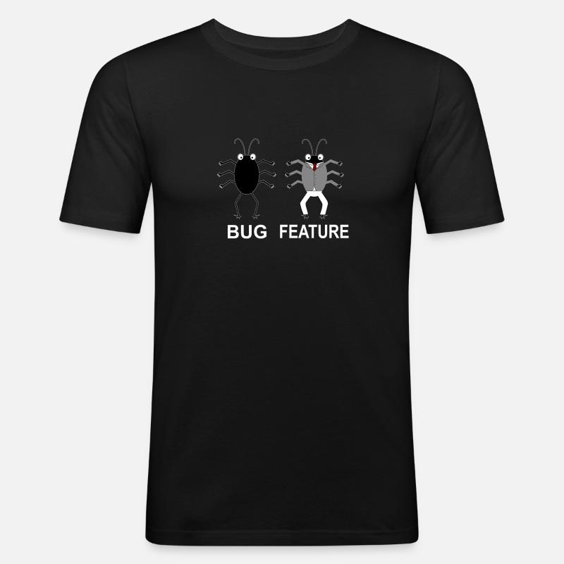 Bug Feature - Computer Scientist Programmer - Men's Slim Fit T-Shirt - black
