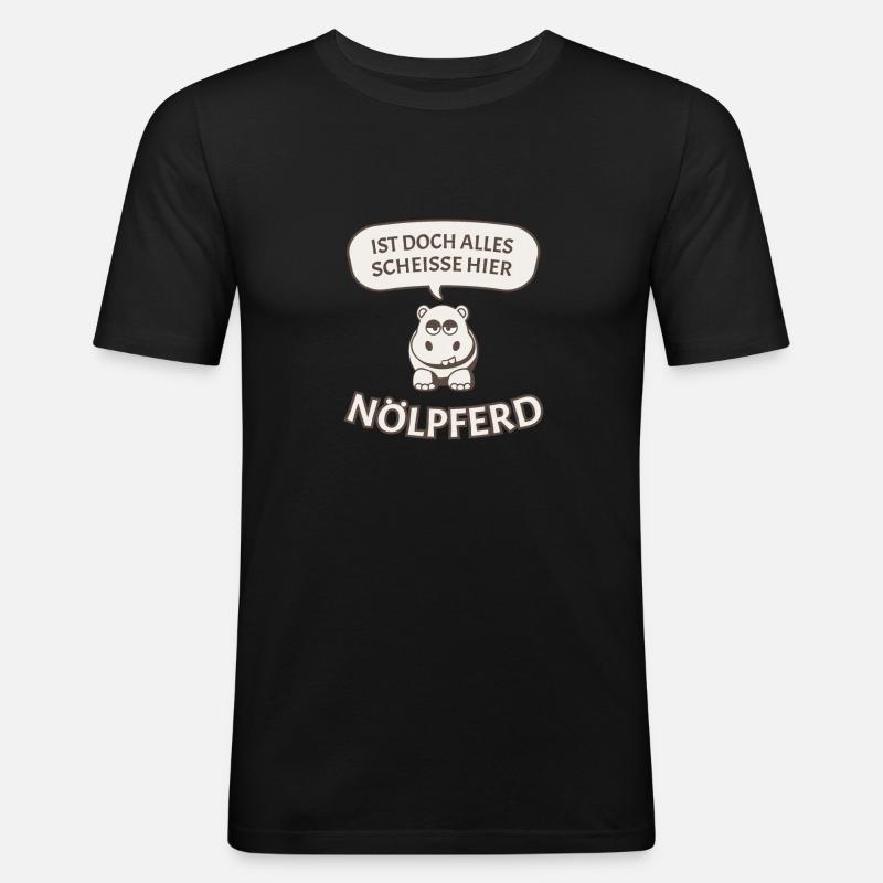 Nölpferd - Männer Slim Fit T-Shirt - Schwarz