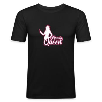 MOBILE PHONE QUEEN - Men's Slim Fit T-Shirt - black - Front - Nik (191cm)