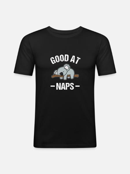 Koala Good At Naps - Men's Slim Fit T-Shirt - black