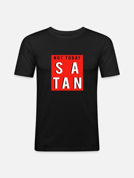 Not Satan Today - Men's Slim Fit T-Shirt - black