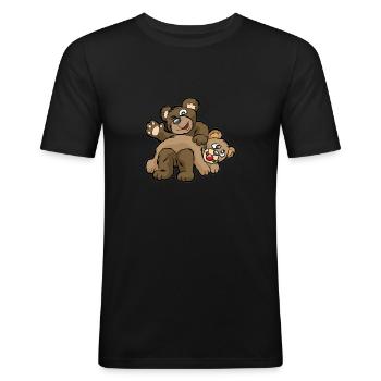 SPANKING DADDY BDSM sadomaso Sklave Meister ddlg - Männer Slim Fit T-Shirt - Schwarz - Vorne - Nik (191cm)