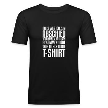 Jobwechsel, Abschied, Arbeitsplatzwechsel, Rente - Männer Slim Fit T-Shirt - Schwarz - Vorne - Nik (191cm)